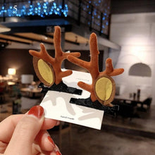 Load image into Gallery viewer, 2pcs/set Christmas Hair Clips For Girls Cute Deer Ear Hairpins Hairgrips Kids Christmas Antler Hairpin Barrette Fashion Hair Accessories For Women

