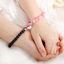 Load image into Gallery viewer, 2pcs/set Couple Bracelets Natural Stone Beads Heart Shaped Distance Magnet Attraction Couples Matching Stone Bracelet For Women Men Girl Boy Best Friend Healing Friendship Bracelet
