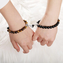 Load image into Gallery viewer, 2pcs/set Couple Bracelets Natural Stone Beads Heart Shaped Distance Magnet Attraction Couples Matching Stone Bracelet For Women Men Girl Boy Best Friend Healing Friendship Bracelet
