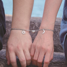 Load image into Gallery viewer, 2pcs/set Stainless Steel Sun Moon Couple Bracelets Magnet Attraction Love Heart Shaped Charms Couples Bracelet Stainless Steel Chain Bracelets Charm Jewelry Matching Couple Bracelets

