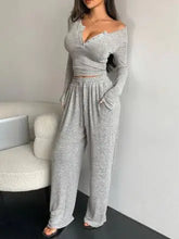 Load image into Gallery viewer, Long-sleeved Button-up And Trousers Two-piece Suit - # GIAA23310005
