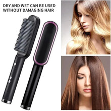 Load image into Gallery viewer, 3 IN 1 Multifunctional Hair Straightener Comb Hair Black Red Straightening Brush Portable Comb Fast Heating Men Beard Straightener For Traveling Perfect Gift For Adults
