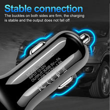 Load image into Gallery viewer, 3 Port Fast LED White Car Charger + 3 in 1 Cable Combo Black
