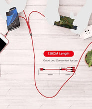 Load image into Gallery viewer, 3 Port Fast LED White Car Charger + 3 in 1 Cable Combo Gold
