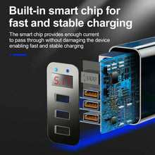 Load image into Gallery viewer, 3-Port Quick Charge 3.0 USB Wall Charger with LED Display
