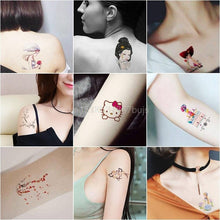 Load image into Gallery viewer, 30 Pieces/set Small Luxury Temporary Tattoo Sticker Colorful Drawing Flower Cute Body Tatoo For Kids Adults
