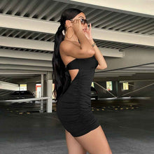 Load image into Gallery viewer, European Black Sexy Hottie Lace-Up : Bandeau Dress
