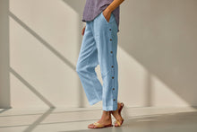 Load image into Gallery viewer, Cropped Pants With Decorative Buttons Along the Side Seams
