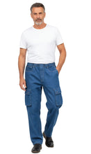 Load image into Gallery viewer, Men’s Double Cargo Pocket Pull-On Jeans – Rugged Cargo Pants in Cotton Blend Fabric
