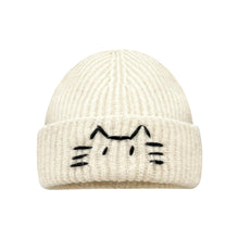 Load image into Gallery viewer, Women’s Cute Cat Line Design Knitted Hat – Warm Fall &amp; Winter Beanie
