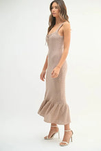 Load image into Gallery viewer, Ruffled Hem Sleeveless Crochet Knit Midi Dress For Women – Crochet Knit Dress, Ruffled Hem Dress, Sleeveless Midi Dress, Summer Dress, Elegant Knit Dress
