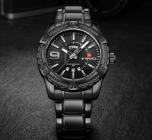 Load image into Gallery viewer, Men's  Luxury Stainless steal Waterproof Watch With Day And Date Display Unique Design Perfect Gift In Modern Metal Men  Wrist Watch Design
