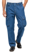 Load image into Gallery viewer, Men’s Double Cargo Pocket Pull-On Jeans – Rugged Cargo Pants in Cotton Blend Fabric
