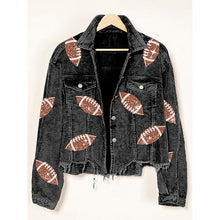 Load image into Gallery viewer, Cropped Corduroy Jacket with Button Front &amp; Raw Hem
