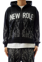 Load image into Gallery viewer, PANTHEON French Terry Long Sleeve Crop Top Full Zip Hoodie

