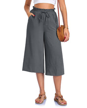 Load image into Gallery viewer, Women’s Elastic Cropped Wide-Leg Pants

