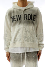 Load image into Gallery viewer, SMUDGE French Terry Long Sleeve Crop Top Full Zip Hoodie
