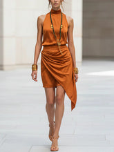 Load image into Gallery viewer, Women's Double-Layer Asymmetrical Hem Mini Skirt
