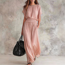 Load image into Gallery viewer, Women's Chiffon High-Waist Ruched Maxi Dress
