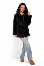 Load image into Gallery viewer, Mink-Effect Hooded Coat
