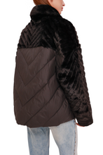 Load image into Gallery viewer, Kaia Eco-Fur Down Fill Coat in Black
