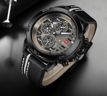 Load image into Gallery viewer, Men's  Sports Waterproof Watch With Chronometers And Leather Belt Multifunction Wristwatch Unique Design Perfect Gift
