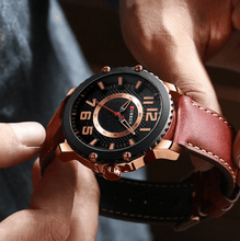 Load image into Gallery viewer, Men's Waterproof  Sport Watch With Leather  Belts  And Large Numbers Details Unique Design Perfect Gift
