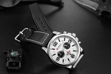 Load image into Gallery viewer, Retro  Waterproof Watch With Chronometers Steel Case And Leather Belts Unique Design Excellent Look Perfect Gift For Your Man
