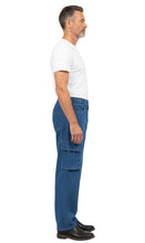Load image into Gallery viewer, Men’s Double Cargo Pocket Pull-On Jeans – Rugged Cargo Pants in Cotton Blend Fabric
