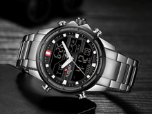 Load image into Gallery viewer, Mens Wrist Watch, Waterproof Analog Digital Watches Multifunction Stainless Steel Business Watches For Man Perfect Gift
