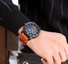 Load image into Gallery viewer, Men's Waterproof Elegant Sport Watch With Chronometers Day View, Leather  Belts And Hardlex Scratch Resistant Glass Perfect Gift For Him
