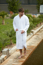 Load image into Gallery viewer, Bagno Milano Men’s 100% Organic Turkish Cotton Terry Bathrobe – Certified Soft, Absorbent, Kimono-Style Robe for Spa &amp; Lounge
