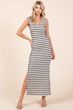 Load image into Gallery viewer, Striped Scoop Neck Sleeveless Maxi Dress For Women – Striped Maxi Dress, Sleeveless Dress, Summer Maxi Dress, Comfortable Knit Dress, Flattering Maxi Dress
