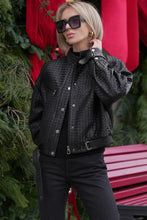Load image into Gallery viewer, Marlowe Braided Genuine Leather Jacket in Black
