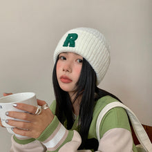 Load image into Gallery viewer, Loose Big-Head Woolen Cap with Letter Design — Oversize Winter Wool Hat
