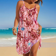 Load image into Gallery viewer, Sea Turtle Print Sleeveless Bohemian Beach Dress | Knee Length
