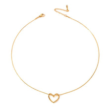 Load image into Gallery viewer, Stainless Steel Twist Hollow Heart Necklace - Clavicle Chain

