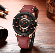 Load image into Gallery viewer, Men's Waterproof  Sport Watch With Leather  Belts  And Large Numbers Details Unique Design Perfect Gift
