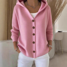 Load image into Gallery viewer, Women’s Button-Down Hoodie Cardigan Sweater Coat
