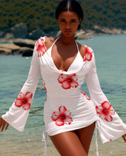 Load image into Gallery viewer, Women's 3-Piece Swimsuit Set – V-Neck Long Sleeve Wrap Skirt
