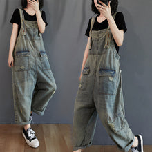 Load image into Gallery viewer, Women's Summer Retro Nostalgic Ripped Denim Overalls
