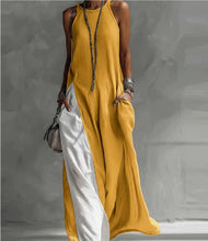 Load image into Gallery viewer, Off-Shoulder Color-Block Flared Maxi Dress with Pockets | 5 Colors

