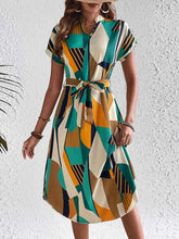 Load image into Gallery viewer, Stylish Tie Waist : Short Sleeve Dress
