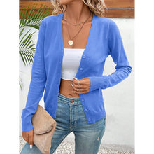 Load image into Gallery viewer, Women’s V‑Neck Button‑Down Cardigan Knit Sweater
