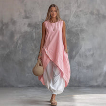 Load image into Gallery viewer, Solid-Color Sleeveless Loose-Fit Dress With Patch Pockets
