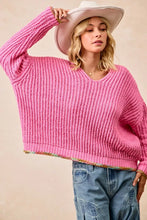 Load image into Gallery viewer, BiBi V-Neck Sweater with Colorful Trim

