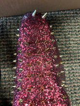 Load image into Gallery viewer, After Midnight Burgundy with Gold Spikes Men’s Smoking Dress Shoes
