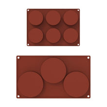 Load image into Gallery viewer, 3/6 Silicone Mold Round Circle Shape Fondant Cake Tools Ice Cube Moulds 3D Candy Jelly Making Mould Handmade Soap Molds Round Baking Silicone Mold Circle Chocolate Cake Pie Muffin Sandwiches Eggs Bakeware Kitchen Accessories
