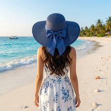 Load image into Gallery viewer, Big Brim Straw Beach Hat – Wide Brim Women’s Sun Hat
