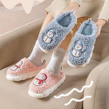 Load image into Gallery viewer, Cute Snowman Slippers Winter Indoor Household Warm Plush Thick-Soled Anti-slip Couple Home Slipper Soft Floor Bedroom House Shoes
